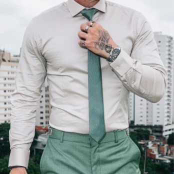 CAMISA SLIM FIO MILANO STRETCH Cinza