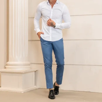CAMISA SLIM FIT FIO 80 Acetinada Branca