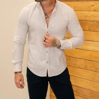 CAMISA SLIM FIT LINHO Areia